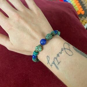 Turquoise and blue handmade bracelet